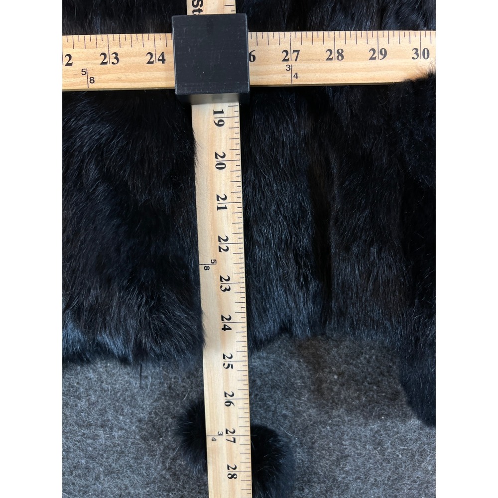 VTG Y2K Wilsons Leather Maxima Jacket Womens XL Black Genuine Rabbit Fur Angora - Picture 4 of 11